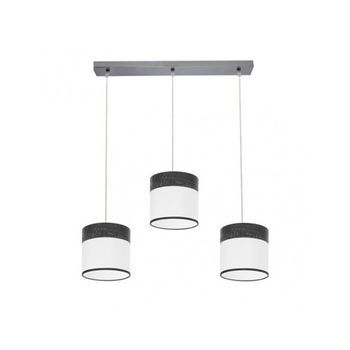 Regleta Cloe 3xe27 Cromo/blanca-madera Negra Regx60x16 Cm