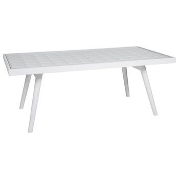 Mesa Auxiliar De Madera Lacado Blanco 125x65x48