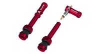 par de valvulas tubeless granite design juicy nipple de 45 mm con tapon quita omnibus rojo