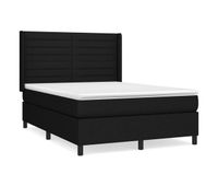 cama box spring con colchon tela negro 140x200 cm rayas horizontales