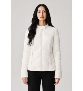 Guess para mujer. W5RL00WGV30 Abrigo New Vona Logo blanco (XS), Casual, Poliuretano