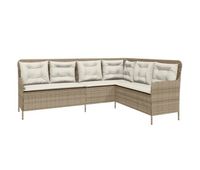 vidaxl sofa de jardin en forma de l con cojines ratan sintetico beige