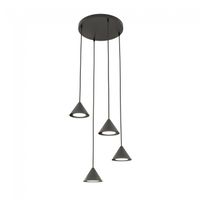 lampara colgante lout ii negro 4 luces