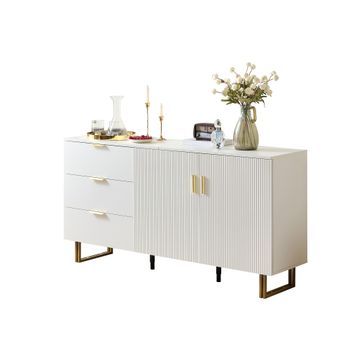 Aparador - Mueble Para Salón Y Comedor - Mdf - Blanco (160x40x81.5cm)