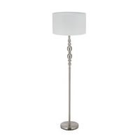 lampara de pie con pantalla de tela blanco