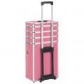 carrusel de cosmeticos apariencia rosa hecho de aleacion de aluminio