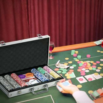 Juego De Póker De Ps Poliéster Sportnow 56x23,5x6,5 Cm Plata