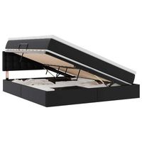 cama con almacenamiento y led con colchon negro 180 x 200 cm vidaxl