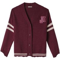hinnominate chaqueta de punto cardigan con rotture righe e patch college para mujer