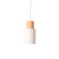 lampara techo escandinava metal y madera blanco