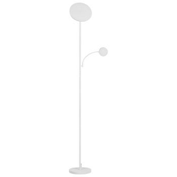 Lámpara De Pie Led Moderna Base De Metal Con Regulador De Intensidad Iluminación Oficina Blanco Eskalde
