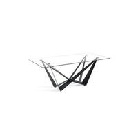 mesa fija rectangular de vidrio templado para comedor elegante