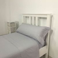 juego sabanas lisas algodon 3 o 4 piezas  carol 200 cm con dos almohadones rufino diaz gris