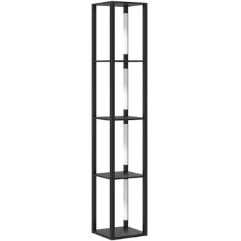 HOMCOM Lampara de Pie con Estantes 4 niveles regulable LED regulador de intensidad interruptor al pie para salón dormitorio oficina