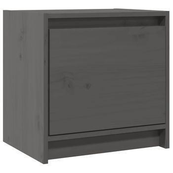 Mesitas De Noche 2 Unidades Madera Maciza Pino Gris 40x30,5x40 Cm