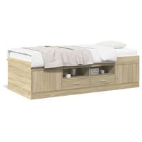tumbona de jardin  silla  sillon exterior con cajones madera ingenieria roble sonoma 90x200 cm cfw928849