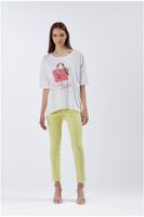 camiseta amplia con estampado de bolso white
