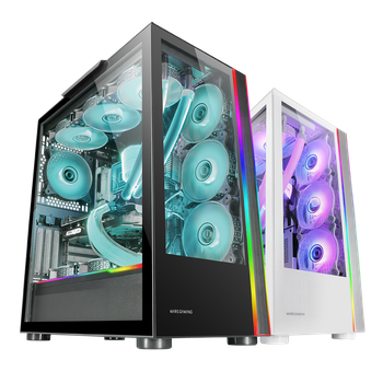 Mars Gaming MC-ULTRA, Torre Gaming Custom XXL E-ATX, Doble Tira LED ARGB, Doble Ventana Cristal Templado, Estructura Cámara Dual Vertical, Caja PC Negro o Blanco