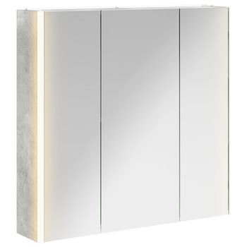Armario Con Espejo De Baño | Mueble De Baño Gris Concreto 73.5 X 15.5 X 70 Cm