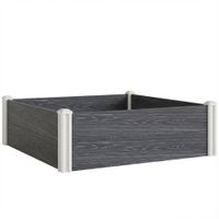 outsunny cama elevada de jardin macetero huerto elevado 102x102x33 cm gris   aosom espana