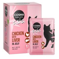 cosma asia 24 x 100 g en bolsitas - pack ahorro - pollo con higado de pollo