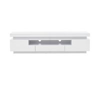 mueble tv 175x38x45 cm - 2 armarios en l 1 cajon con led adecuado para tv de 75 - blanco