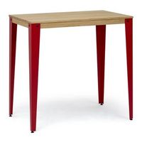 mesa lunds alta 80x160x110cm rojo en madera maciza de pino acabado natural estilo nordico industrial box furniture