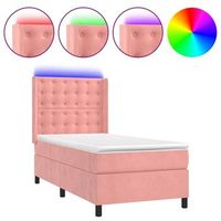 cama tapizada 203x93x128 cm terciopelo - rosa