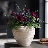 jarron de ceramica color perla o 27x24 cm