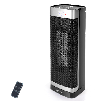 Taylor Swoden Fiery Pro - Calefactor cerámico PTC, 2000W con mando a distancia, pantalla LED, temporizador 24H, oscilante 70º, 3 velocidades y modo ECO. Calentamiento rápido dormitorios, despachos etc