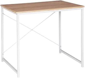 Escritorio de ordenador plegable, modelo practic de 100 x 50 cm mesa escritorio moderno con estructura metálica(taupe)