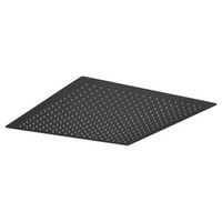soffione cuadrado 40x40 cm negro mate en acero inoxidable y laton robusto