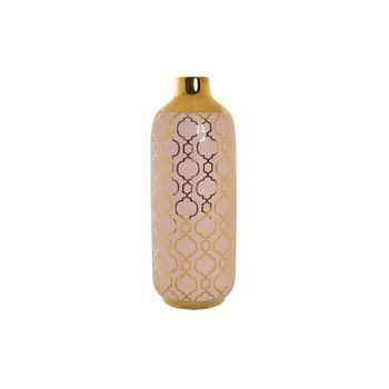 Jarron Porcelana 15x15x41,5 Cromado Rosa