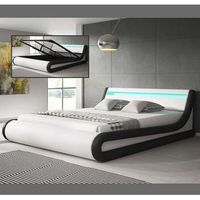 cama de matrimonio con canape parisina en color blanco con negro 140x190cm