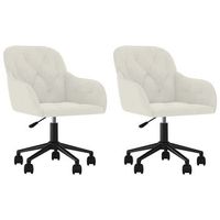 pack 2 uds sillas de comedor  silla de cocina  mueble de comedor giratorias terciopelo crema