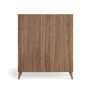 Zapatero de melamina nogal 109x90x27 cm