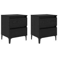 juego de mesitas de noche - armarios de noche con cajon roble negro 40 x 35 x 50 cm mc6926
