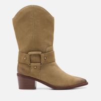 clarks womens morzine rise suede western boots - uk 4