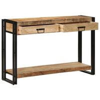 mesa consola marron 120 x 33 x 75 cm madera de mango maciza vidaxl