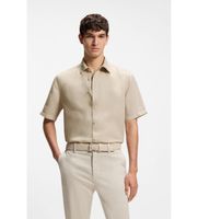boss para hombre 50537382 camisa rash beige s casual algodon manga corta