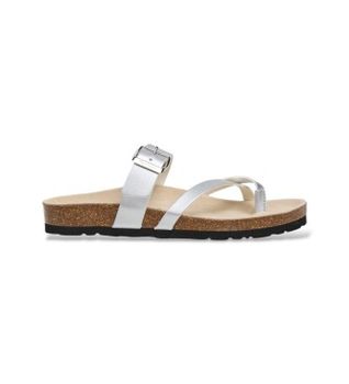 Pepe Jeans para mujer. PLS800001 Sandalias Oban Cool plateado (38), Plata, Plano, 1 a 3cm, Ninguno, Casual
