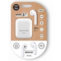 auriculares tech one tech siux2 inalambricos bluetooth tws con estuche de carga blancos