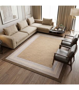 Proyect 05 - Marrón - Alfombra de Vinilo con Doble Greca Impresa