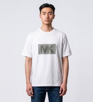 Michael Kors para hombre. CT6531DFV4 Camiseta Dot blanco (S), Casual, Algodón, Manga corta