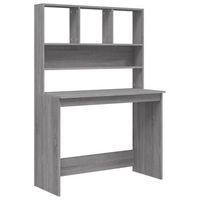 mesa de escritorio   escritorio de despacho  escritorio con estantes contrachapada gris sonoma 102x45x148cm