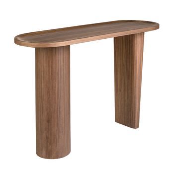 Consola Ovalada Medio Punto Nogal Angel Cerdá 3249 Ø120x40x76