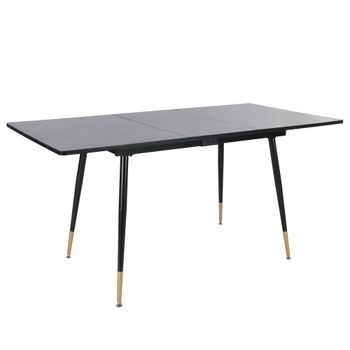Mesa extensible 120 160 cm mdf aspecto madera negro