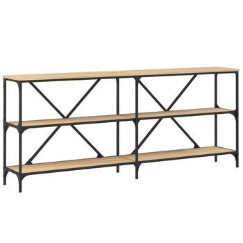 Mesa Consola | Mesa De Entrada | Mesa Auxiliar Hierro Madera Ingeniería Roble Sonoma 180x30x75 Cm