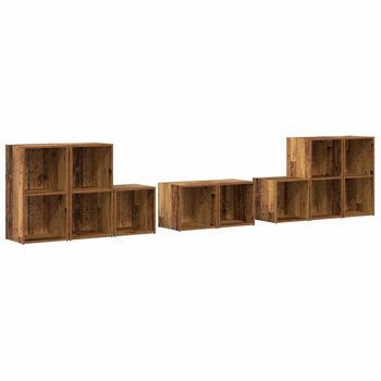 Juego De Muebles De Tv 8 Uds. Madera Vieja Madera De Ingeniería Vidaxl
