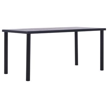 Mesa De Comedor De Mdf Negro Y Gris Hormigón 160x80x75 Cm Vidaxl